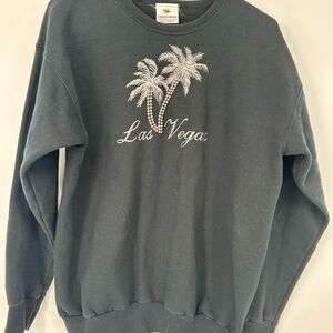 Las Vegas Palm Tree Black Crew Neck Sweater